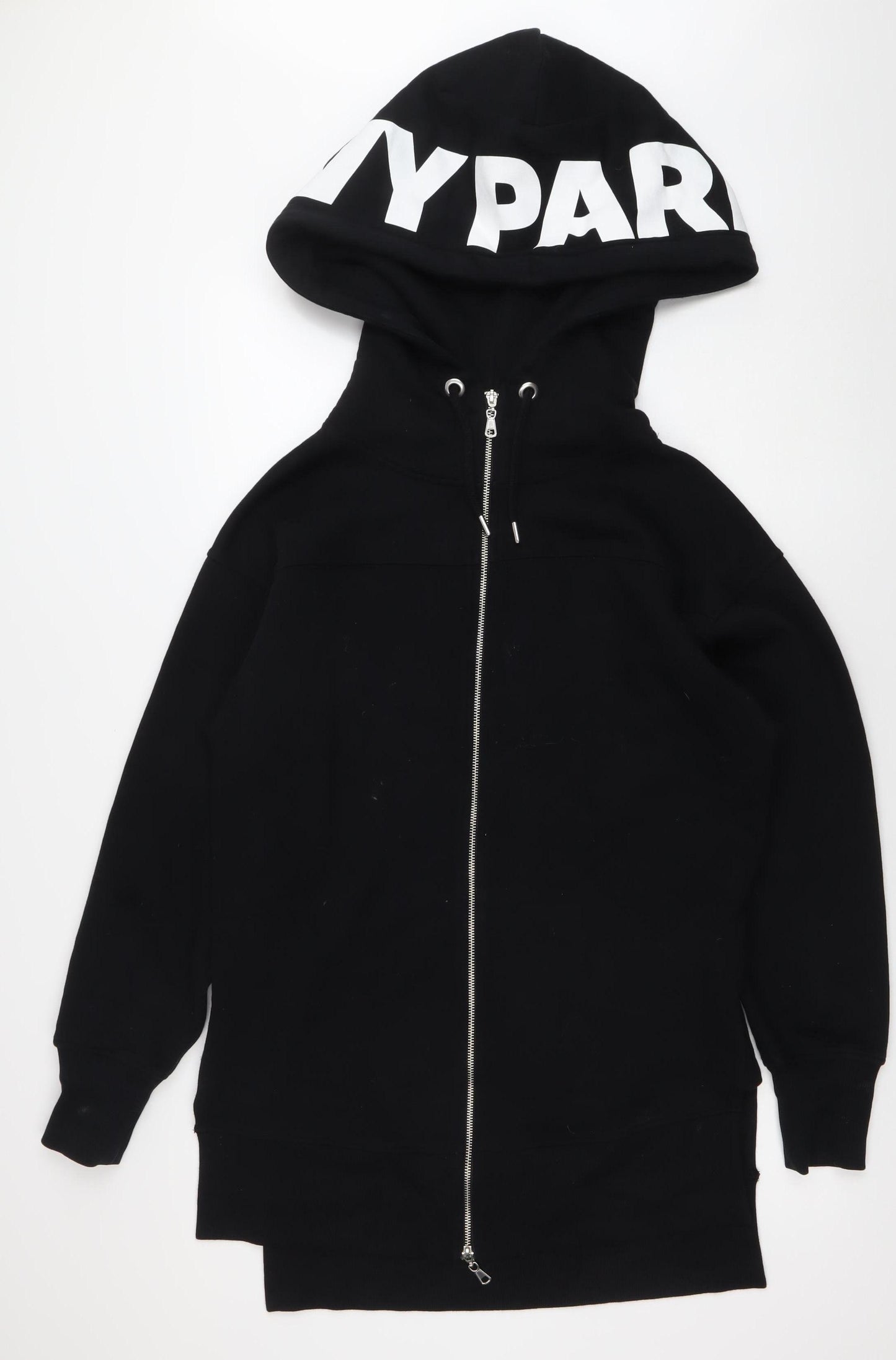 Ivy Park Womens Black Full Zip Hoodie XS Logo Activewear