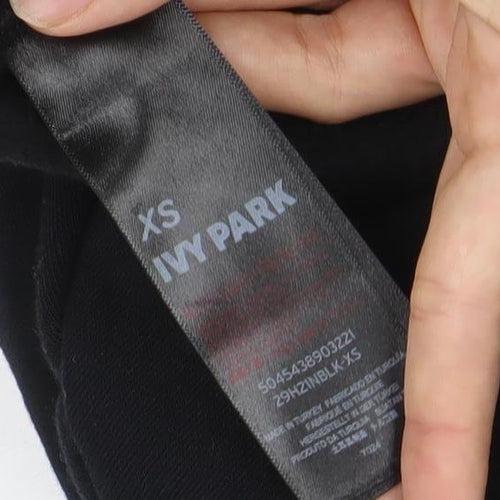 Ivy Park Womens Black Full Zip Hoodie XS Logo Activewear