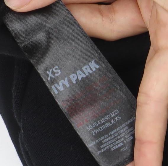 Ivy Park Womens Black Full Zip Hoodie XS Logo Activewear