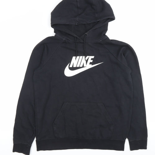 Nike Men's Black Pullover Hoodie M Logo Sportswear Fleece