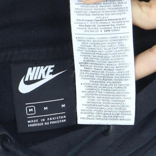 Nike Men's Black Pullover Hoodie M Logo Sportswear Fleece