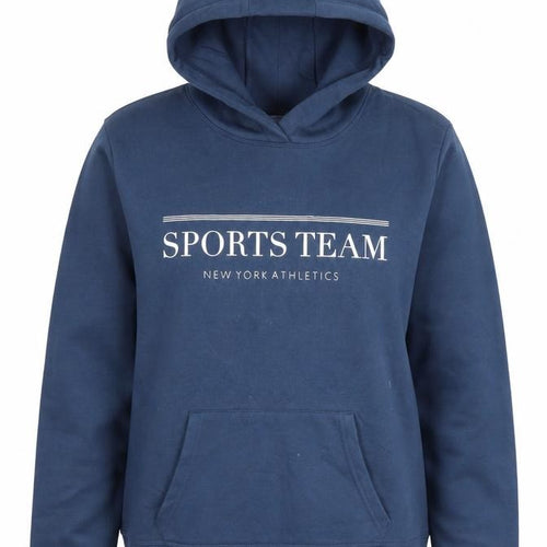 Primark Unisex Blue Pullover Hoodie S Sports Team Logo Casual