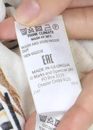 Marks and Spencer Women’s Multicoloured Size 12 Tunic Blouse Viscose