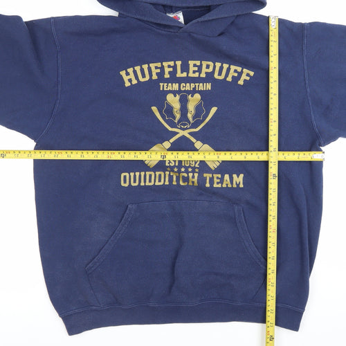 Fruit of the Loom Boys Blue Hufflepuff Hoodie 14-15 Years Pullover Harry Potter