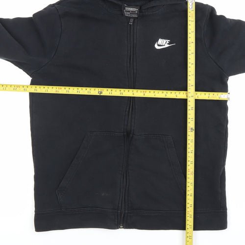 Nike Boys Black Full Zip Hoodie XL 158-170cm Standard Fit Logo