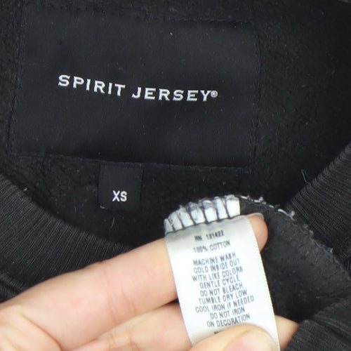 Spirit Jersey Womens Black Los Angeles Sweatshirt XS Cotton Crew Neck