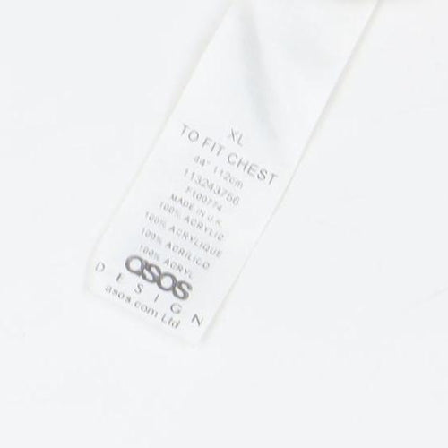 ASOS Men’s Beige XL V-Neck Cable-Knit Pullover Jumper