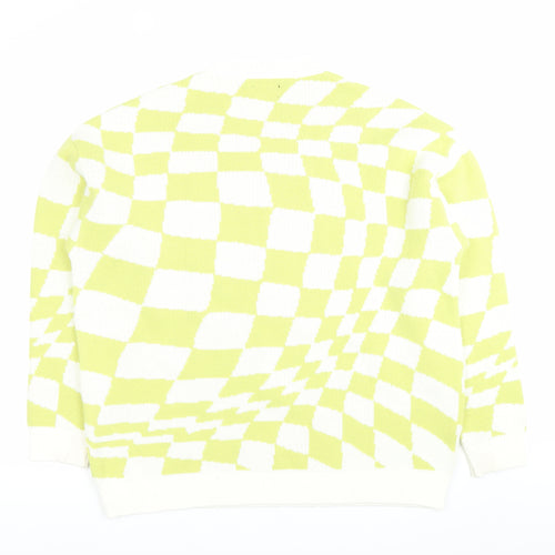 ASOS DESIGN Men’s Multicoloured Check Jumper Size S Crew Neck Knit