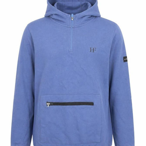 Holyfield Boys Blue Pullover Hoodie 14-16 Years L Half Zip Cotton Blend