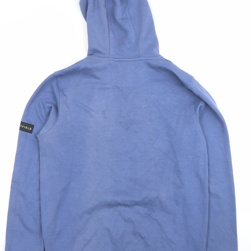 Holyfield Boys Blue Pullover Hoodie 14-16 Years L Half Zip Cotton Blend