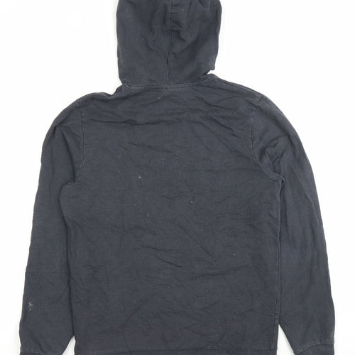 Jack & Jones Men’s Black Pullover Hoodie M Regular Fit Cotton Blend