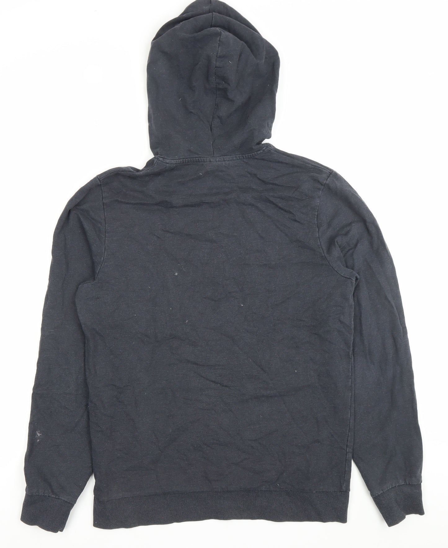 Jack & Jones Men’s Black Pullover Hoodie M Regular Fit Cotton Blend