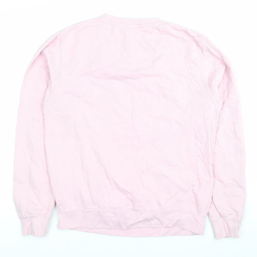 AWDis Womens Pink Graphic Pullover Sweatshirt Small Cotton Blend