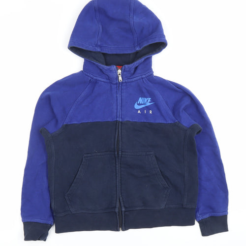 Nike Boys Blue Full Zip Hoodie Sweatshirt 10-12Y Logo Sportswear