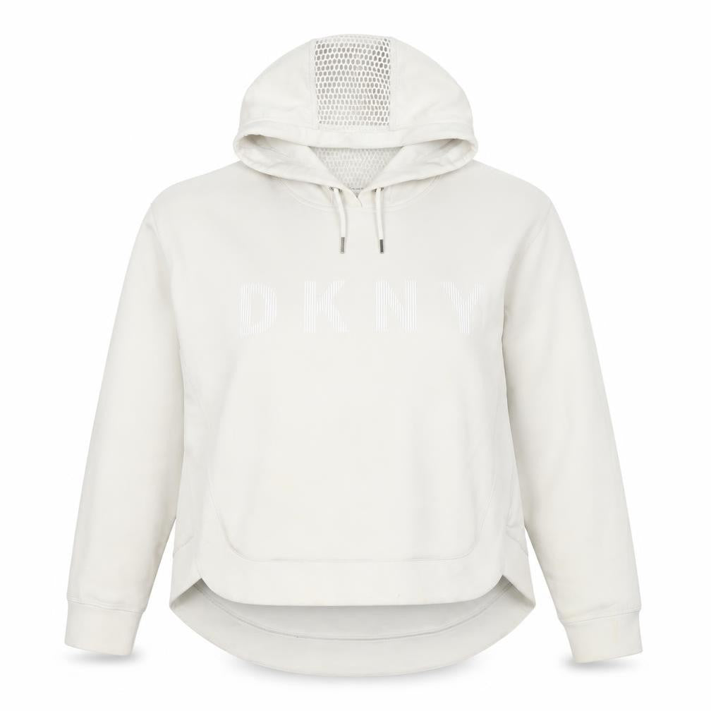 DKNY Women’s White Pullover Hoodie Size S Logo Sportswear