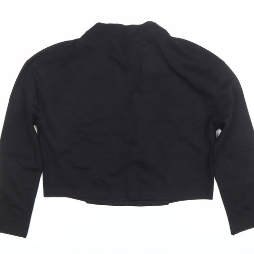 Pull&Bear Women Black Mock Neck Quilted Pullover Sweatshirt Size 12