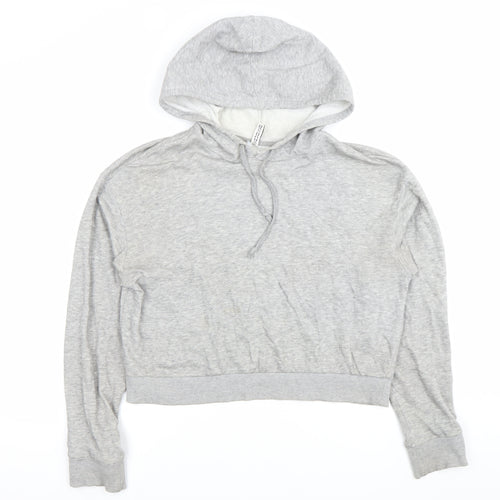 H&M Women’s Grey Hoodie Sweatshirt Small Cotton Blend Casual