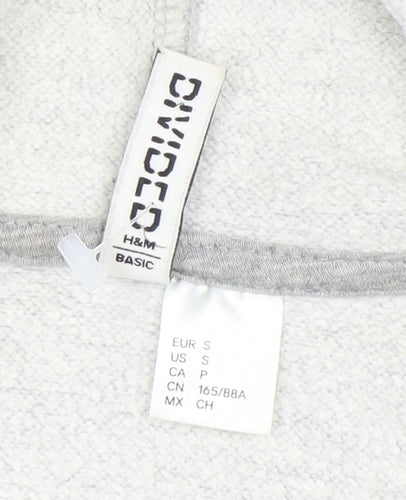 H&M Women’s Grey Hoodie Sweatshirt Small Cotton Blend Casual
