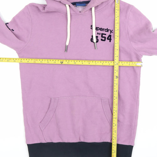 Superdry Women’s Purple Pullover Hoodie Size UK 8 With Logo Details