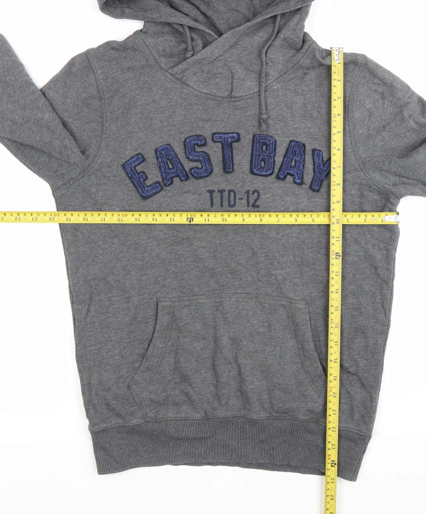 Tom Tailor Mens Grey Hoodie Small Pullover Embroidered East Bay
