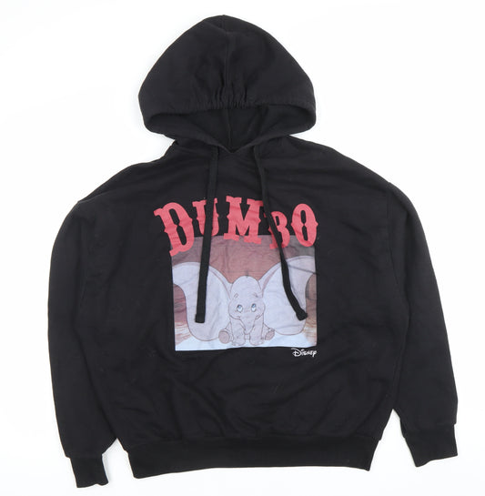 Front view of Pull&Bear Disney Dumbo Hoodie Women Black S Pullover Graphic