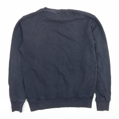 NICCE Mens Navy Blue XS Sweatshirt Crew Neck Pullover Logo Cotton