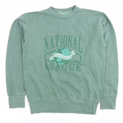 Daisy Street Womens Green XS Sweatshirt Pullover Cotton National League