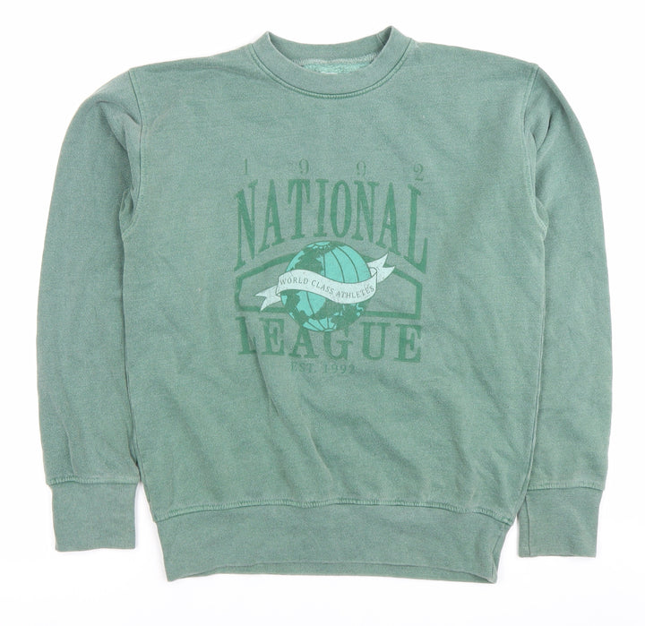Daisy Street Womens Green XS Sweatshirt Pullover Cotton National League