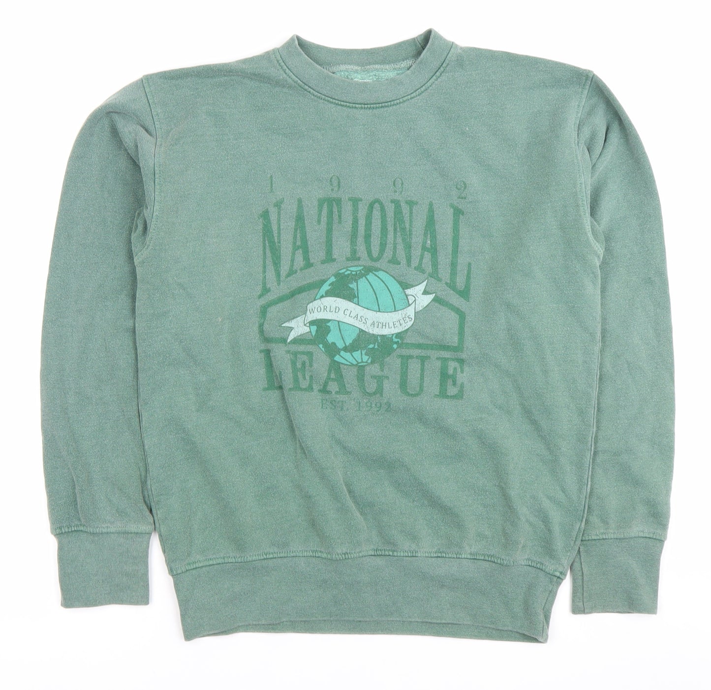 Daisy Street Womens Green XS Sweatshirt Pullover Cotton National League