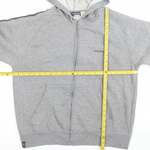 Head Mens Grey Full Zip Hoodie Large Regular Fit Sportswear