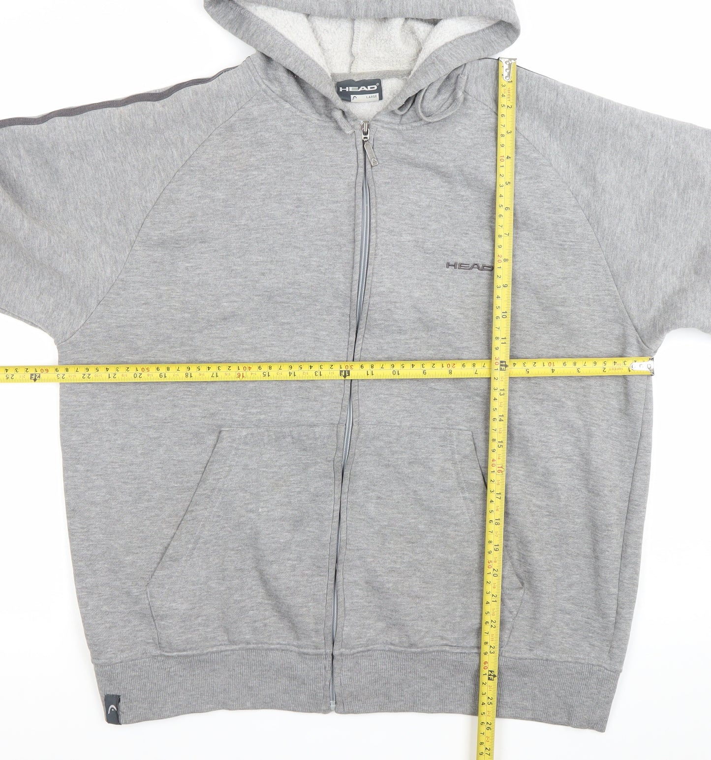 Head Mens Grey Full Zip Hoodie Large Regular Fit Sportswear