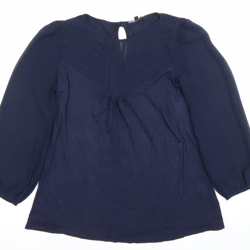 Warehouse Women’s Blue Size 8 Long Sleeve Tunic Blouse