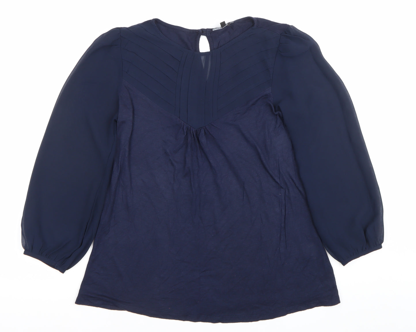 Warehouse Women’s Blue Size 8 Long Sleeve Tunic Blouse