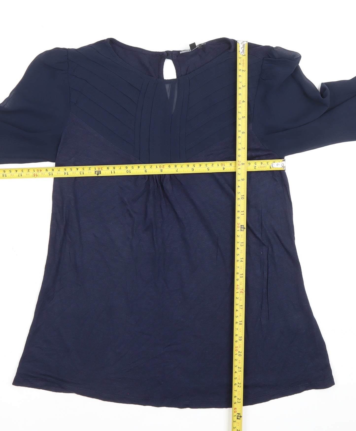 Warehouse Women’s Blue Size 8 Long Sleeve Tunic Blouse