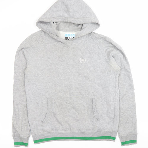 Super Men's Grey Pullover Hoodie Size L with Logo