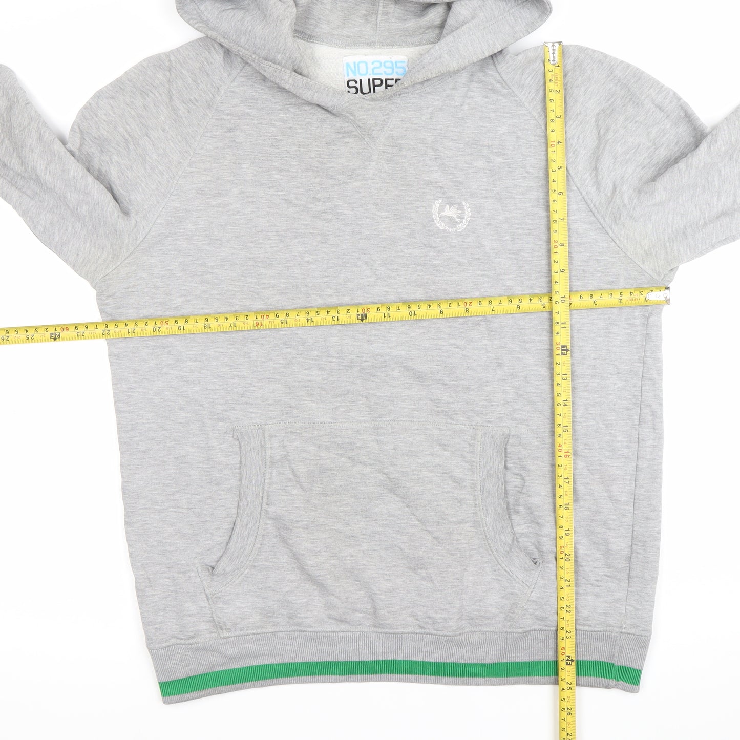 Super Men's Grey Pullover Hoodie Size L with Logo