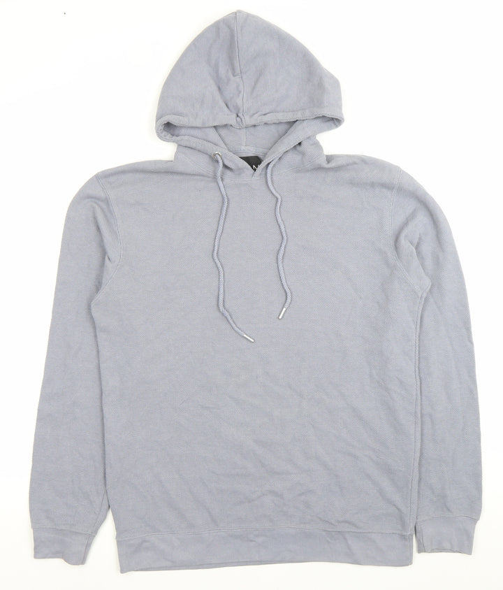 boohooMAN Mens Grey Pullover Hoodie Size M Regular Fit Cotton