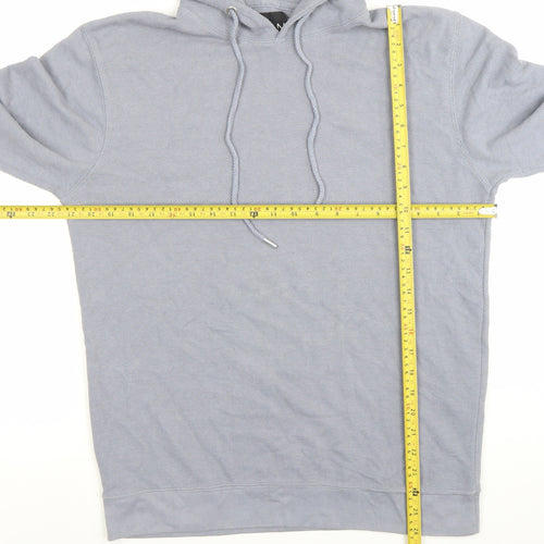 boohooMAN Mens Grey Pullover Hoodie Size M Regular Fit Cotton