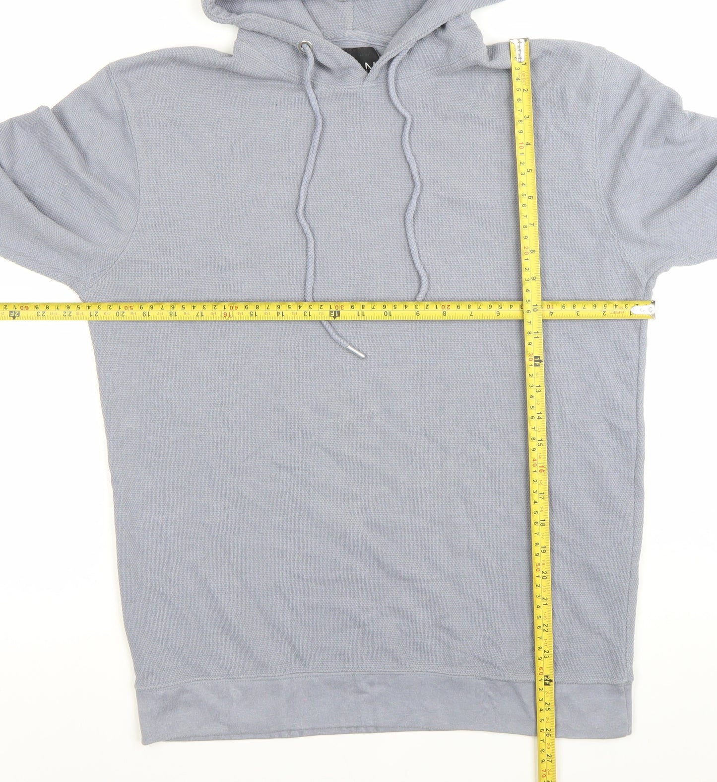 boohooMAN Mens Grey Pullover Hoodie Size M Regular Fit Cotton