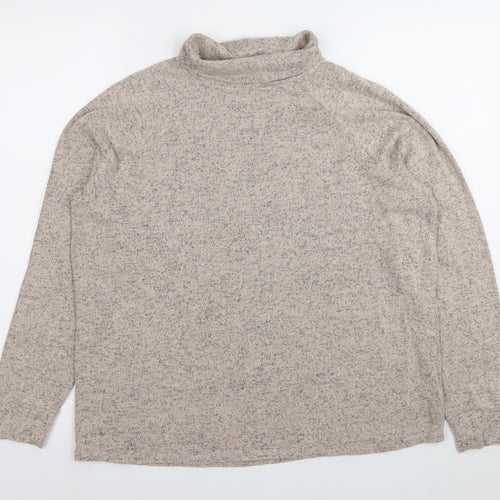 Next Womens Beige Roll Neck Pullover Sweatshirt Size 14