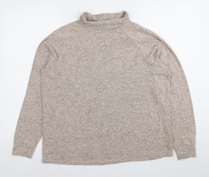 Next Womens Beige Roll Neck Pullover Sweatshirt Size 14