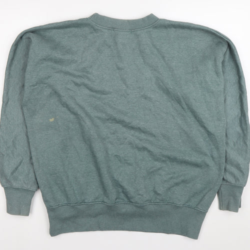 Missguided Womens Green Logo Pullover Sweatshirt UK 8 Tall Casual