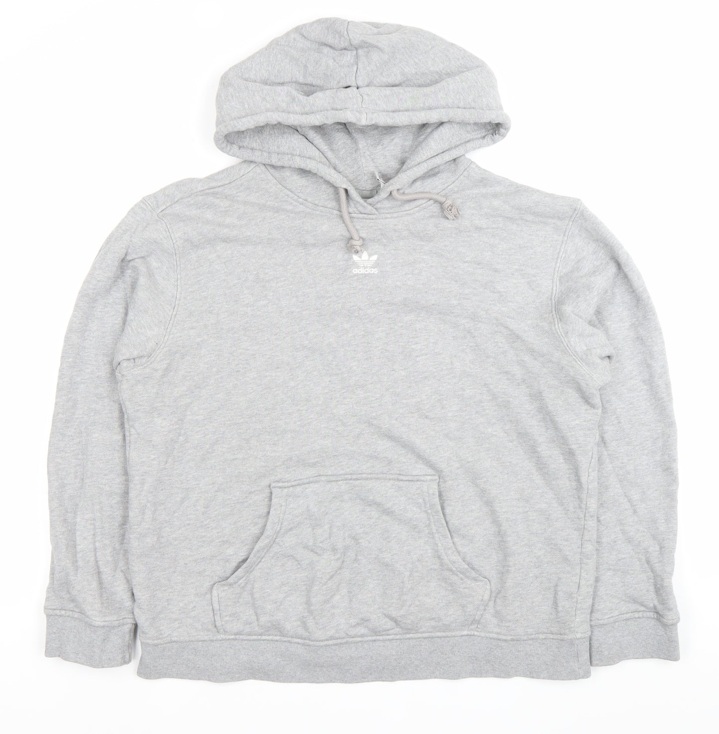 Adidas Womens Grey Pullover Hoodie Size 16 Regular Fit Casual Sportswear