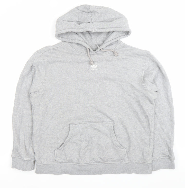 Adidas Womens Grey Pullover Hoodie Size 16 Regular Fit Casual Sportswear
