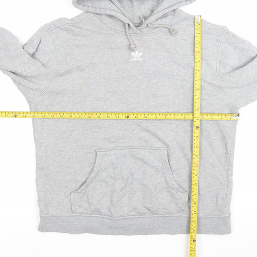 Adidas Womens Grey Pullover Hoodie Size 16 Regular Fit Casual Sportswear