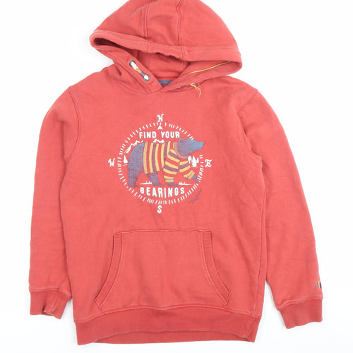 Sweat à Capuche Garçon Fat Face – 10-11 Ans, Rouge, Coton, Avec Poches