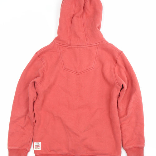 FatFace Boys Red Pullover Hoodie 10-11 Years Bear Graphic Cotton Hooded Jumper