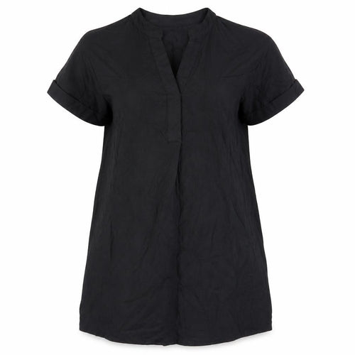 H&M Women’s Black Shift Dress Size S Short Sleeve Collared Viscose