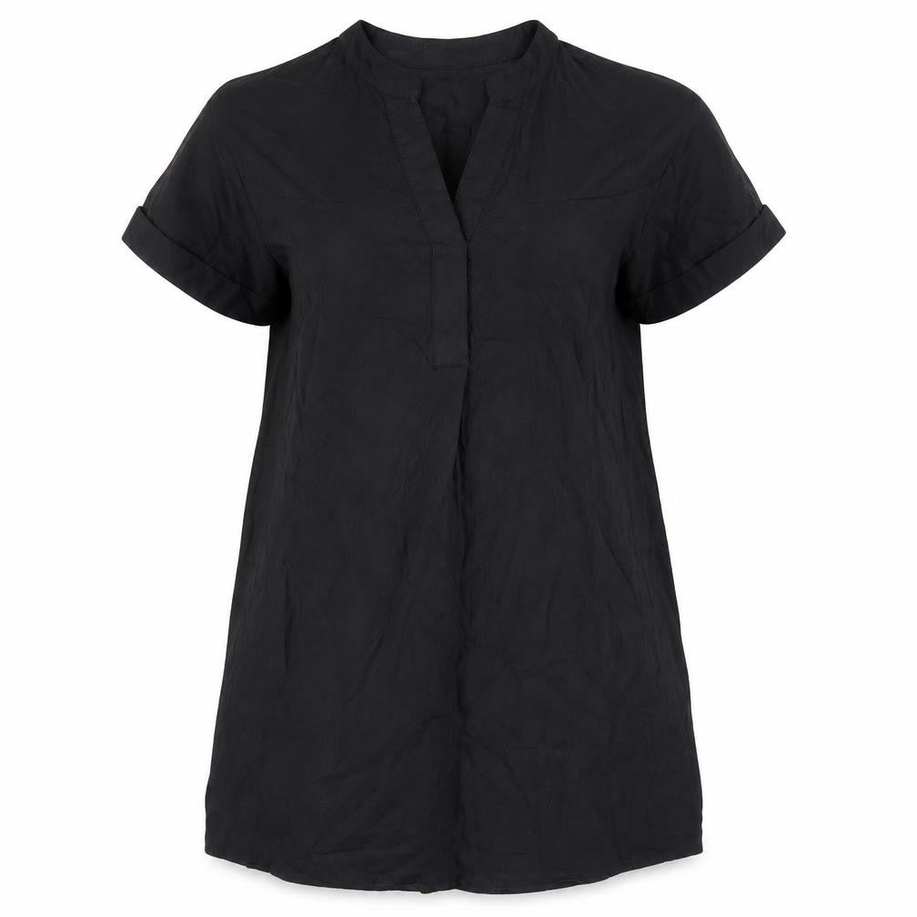 H&M Women’s Black Shift Dress Size S Short Sleeve Collared Viscose