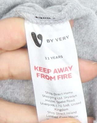 Very Boys Grey Pullover Hoodie 11 Years Paris Logo Long Sleeve